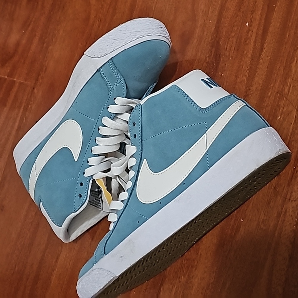 Nike SB Zoom Blazer Mid Shoes Men 5 (Cerulean/White)